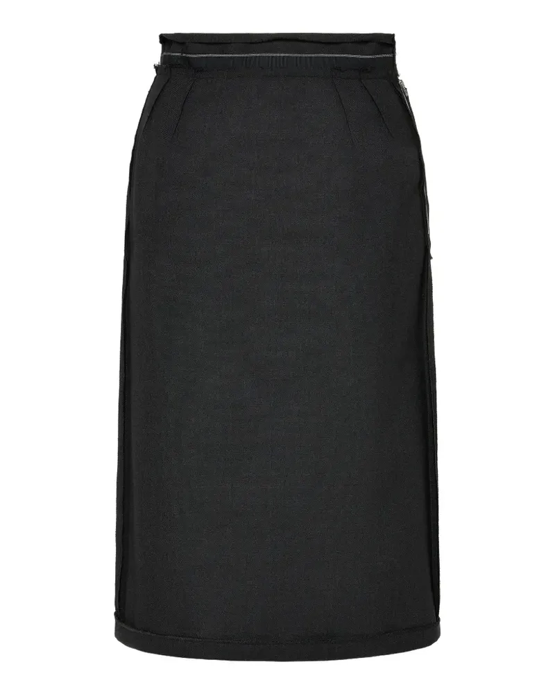 Maison Margiela four white stitches pleated midi skirt - Schwarz Schwarz