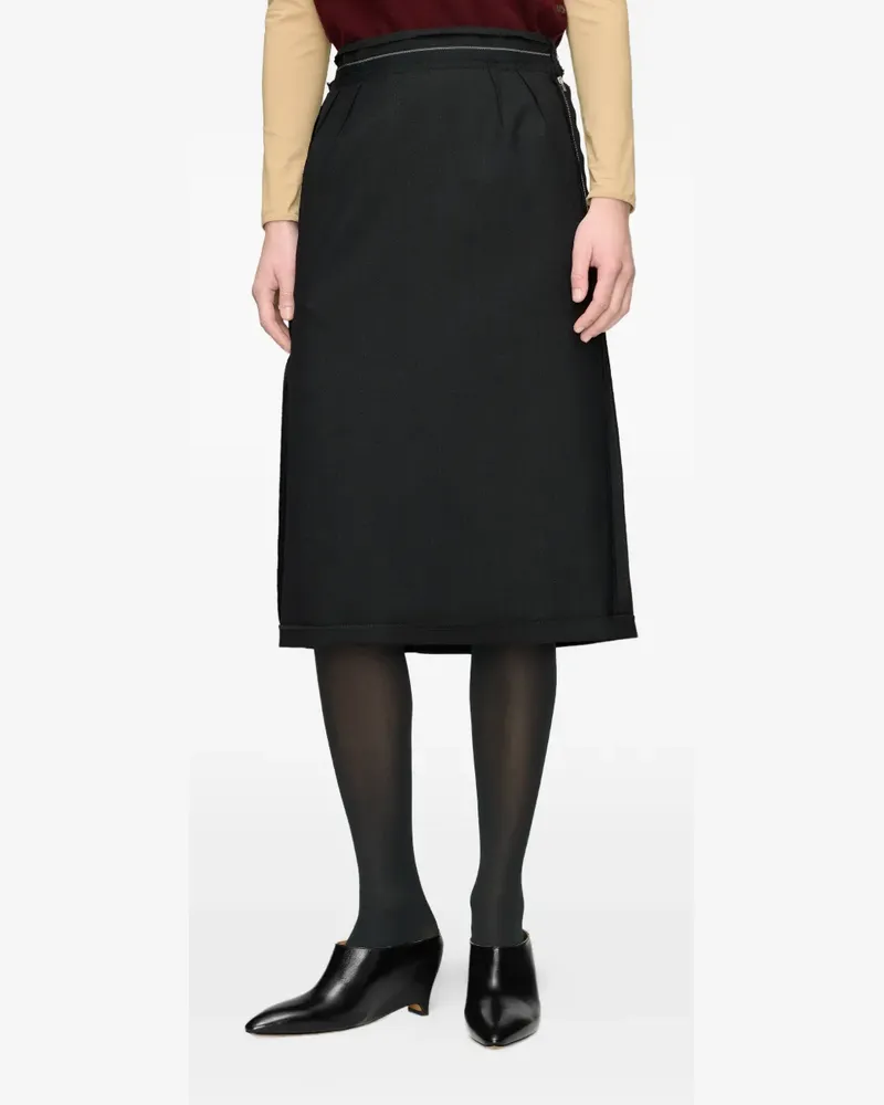 Maison Margiela four white stitches pleated midi skirt - Schwarz Schwarz
