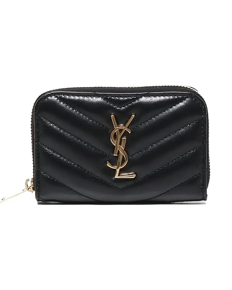 Saint Laurent Cassandre Kartenetui mit Matelassé-Schild - Schwarz Schwarz