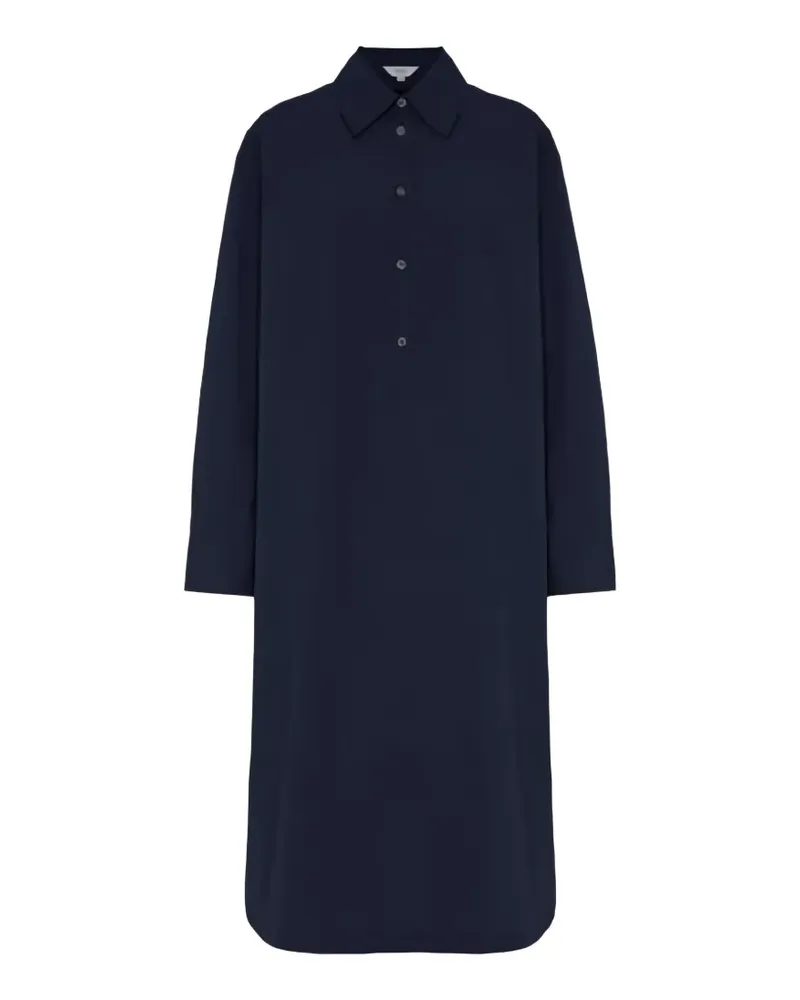 Malo Plisseekleid mit Knopfleiste - Blau Blau