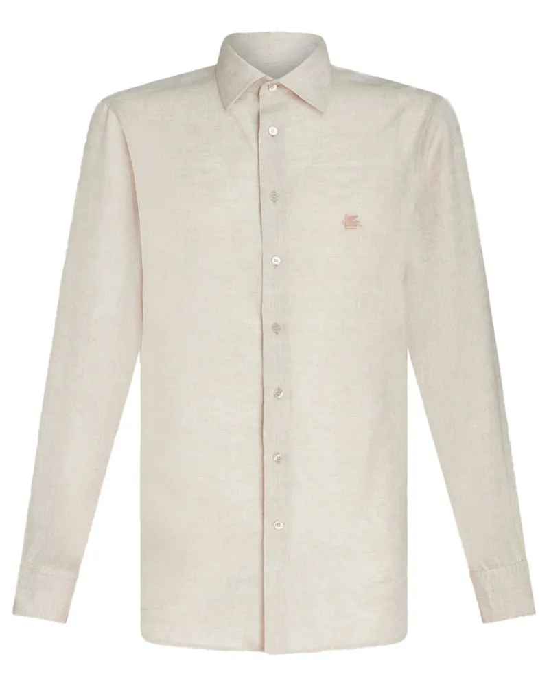 Etro Meliertes Hemd mit Pegaso-Stickerei - Nude Nude