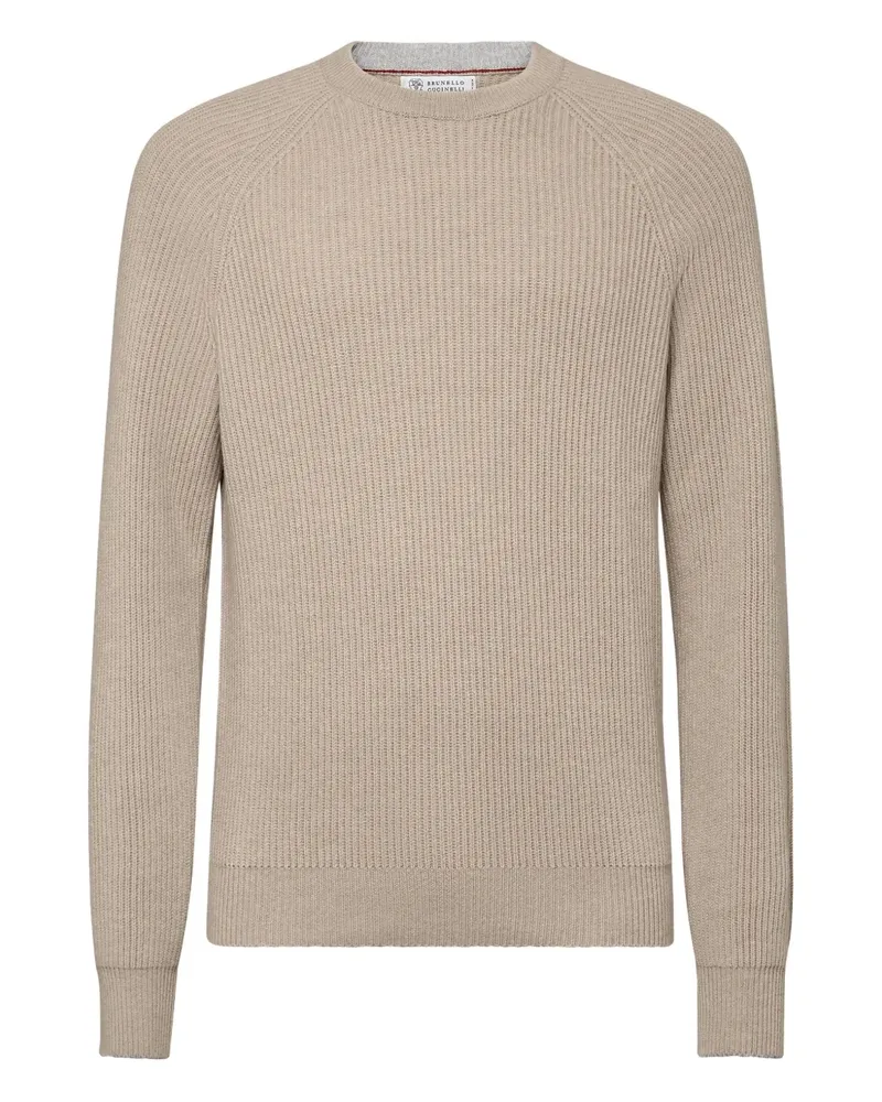 Brunello Cucinelli Gerippter Kaschmirpullover - Nude Nude