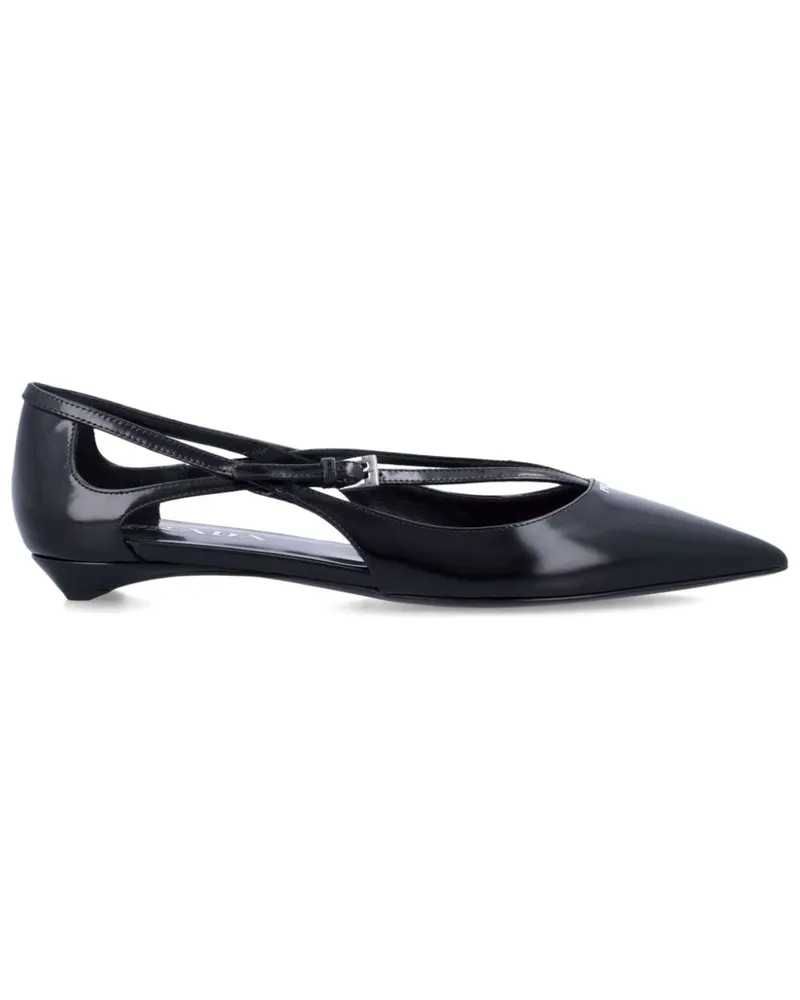 Prada Ballerinas mit Cut-Outs - Schwarz Schwarz