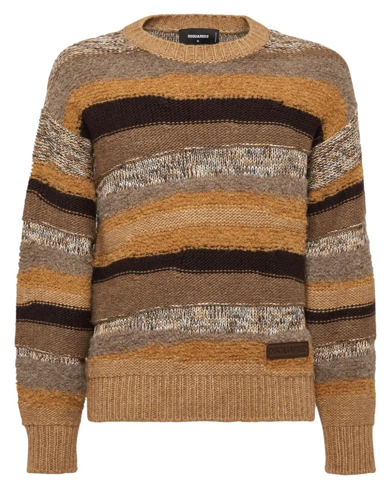 Dsquared2 Gestreifter Pullover - Braun Braun