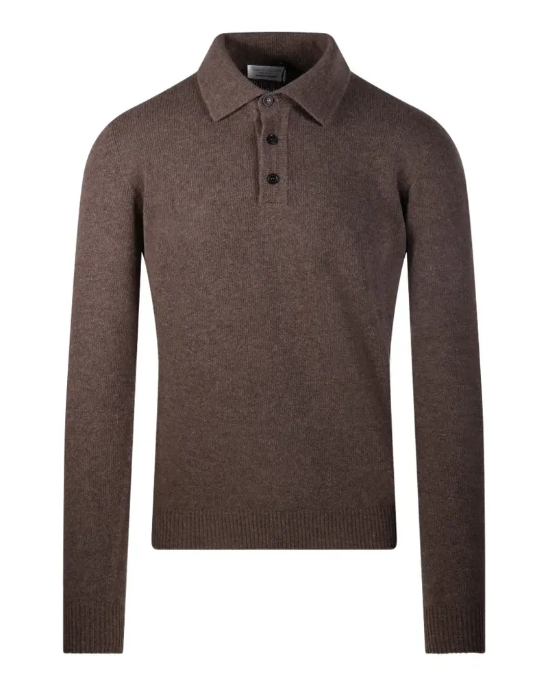 Roberto Collina polo-collar long-sleeve sweater - Braun Braun