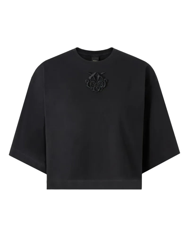 Pinko Love Birds floral-appliqued T-shirt - Schwarz Schwarz