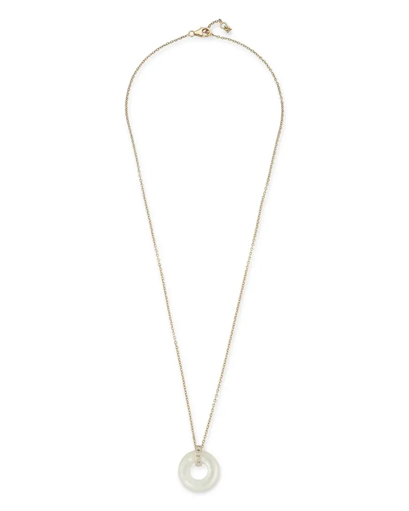 MATEO 14kt Donut Gelbgoldhalskette mit Perlmutt und Diamanten Gold