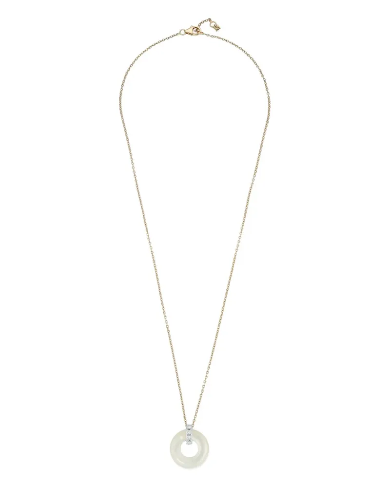 MATEO 14kt Donut Gelbgoldhalskette mit Perlmutt und Diamanten Gold
