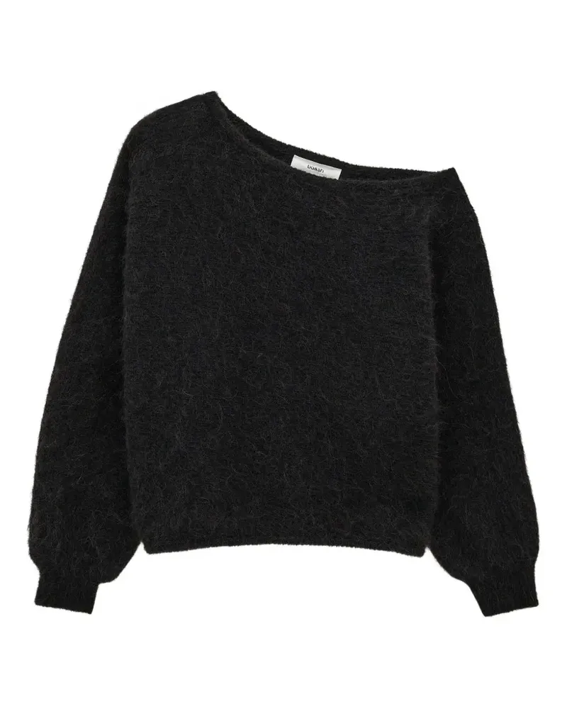 ba&sh Schulterfreier Suela Pullover mit gebürstetem Strick - Schwarz Schwarz