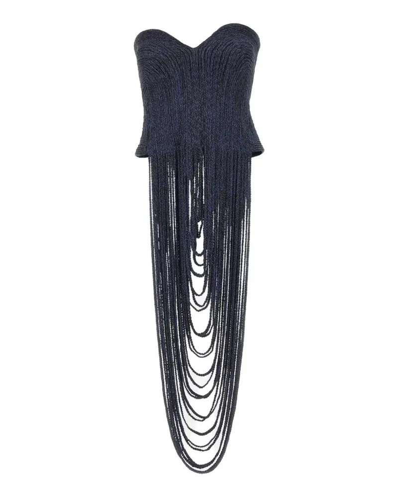 BLESS Talara fringe-detail top - Blau Blau