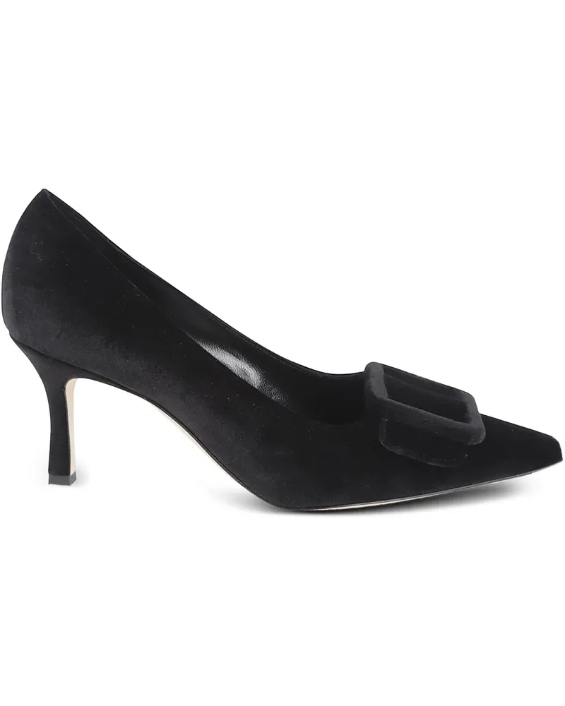 Manolo Blahnik Pumps mit Samt-Finish - Schwarz Schwarz