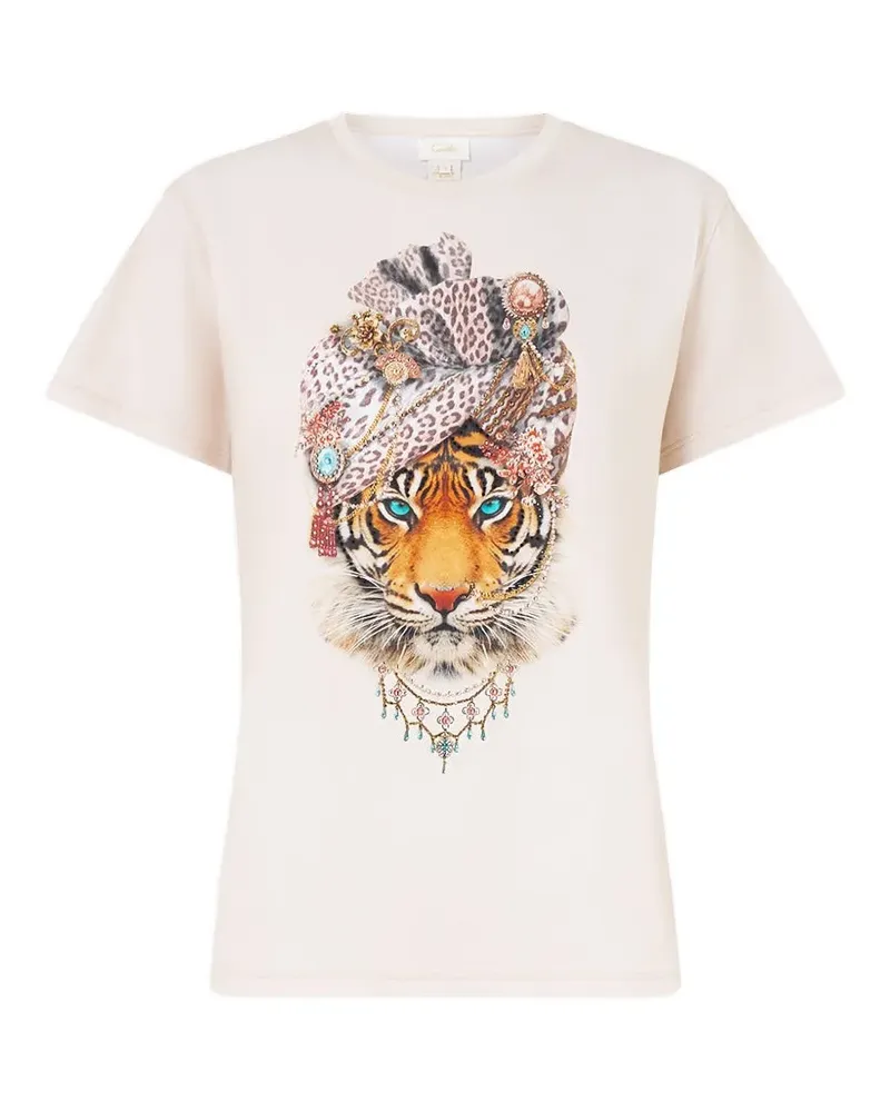Camilla Aranjuez Animalia crystal-embellished T-shirt - Weiß Weiß