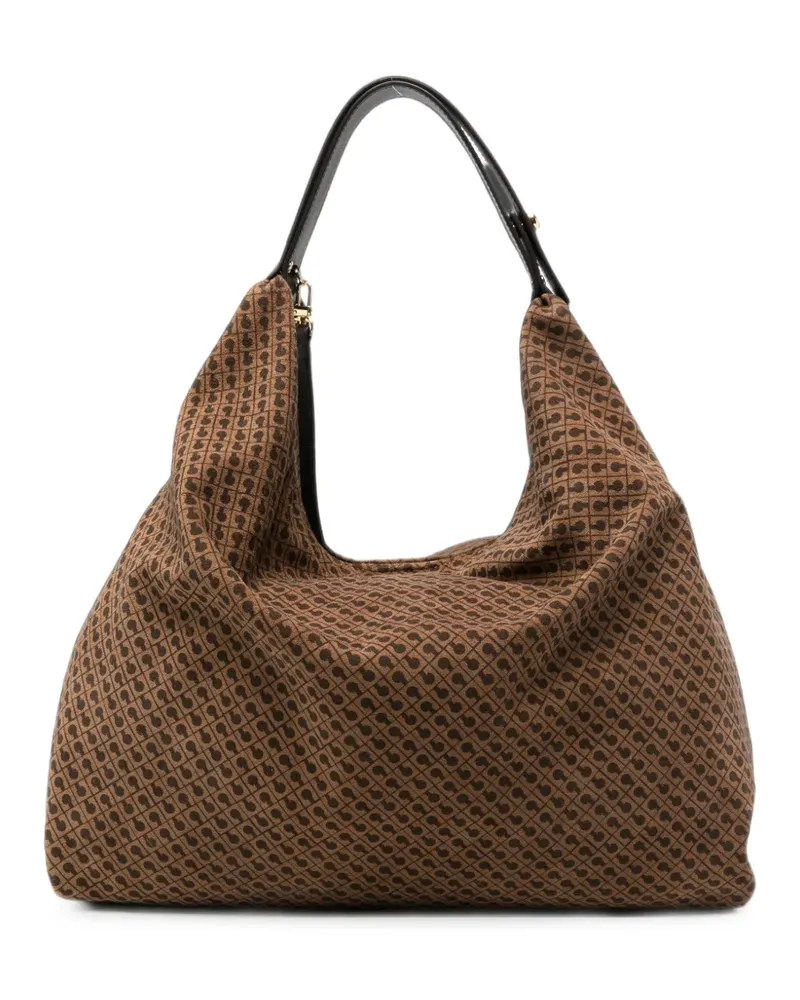 Gherardini Schultertasche mit Monogrammmuster - Braun Braun