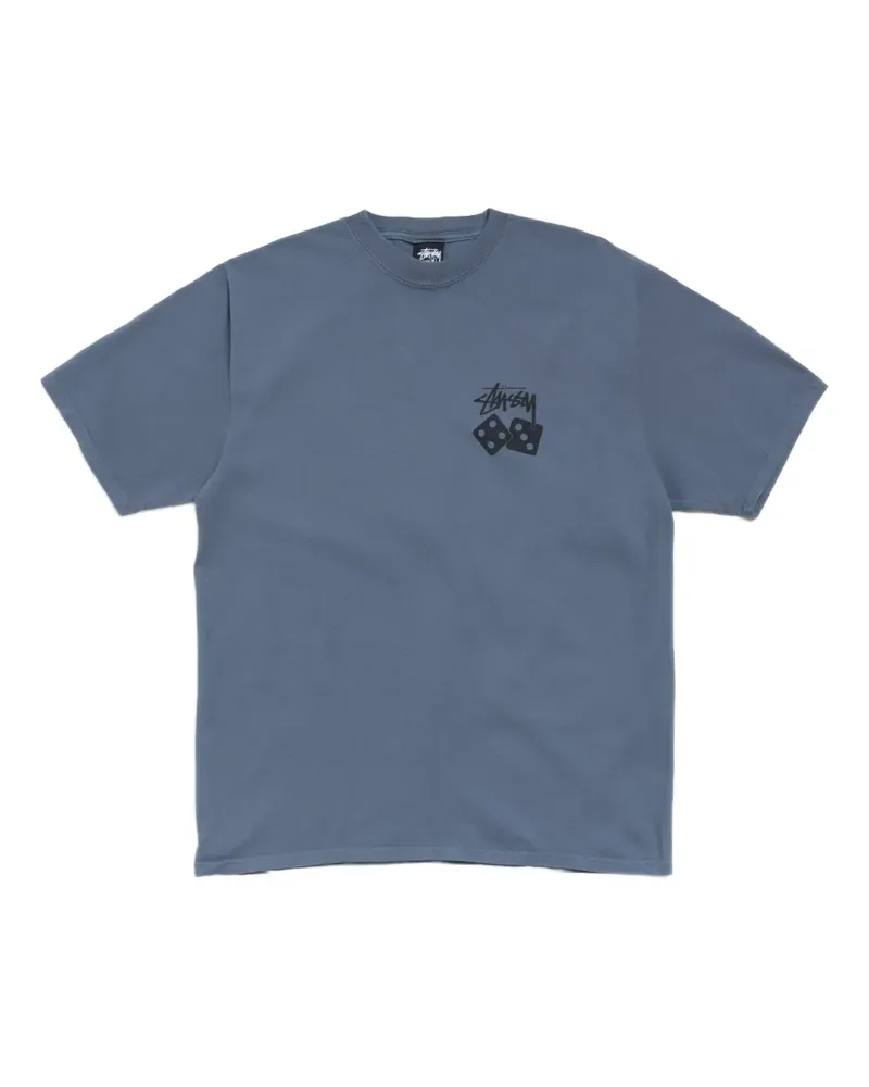 Stüssy T-Shirt mit Würfel-Print - Blau Blau