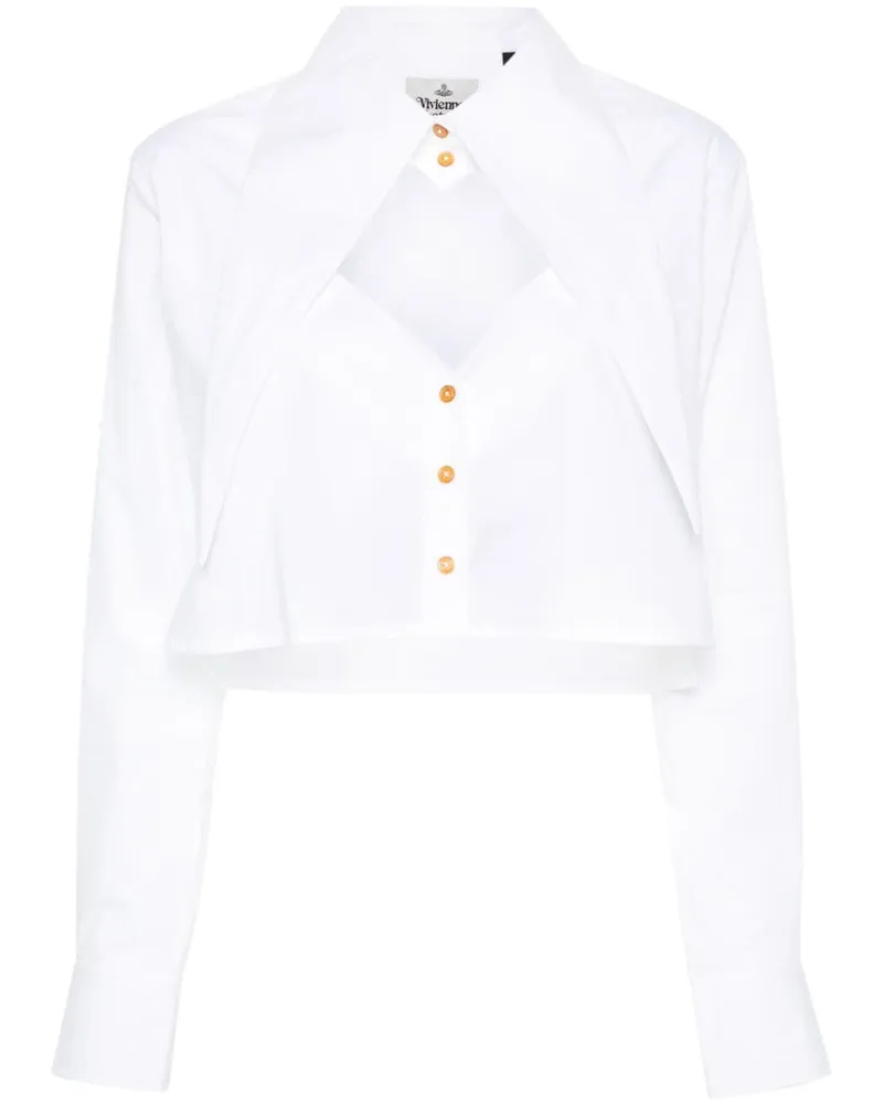 Vivienne Westwood Cut-Off Heart Cropped-Hemd - Weiß Weiß