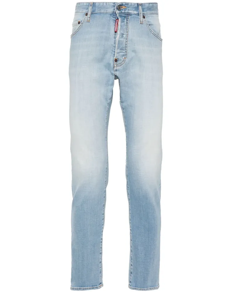 Dsquared2 Halbhohe Cool Guy Slim-Fit-Jeans - Blau Blau