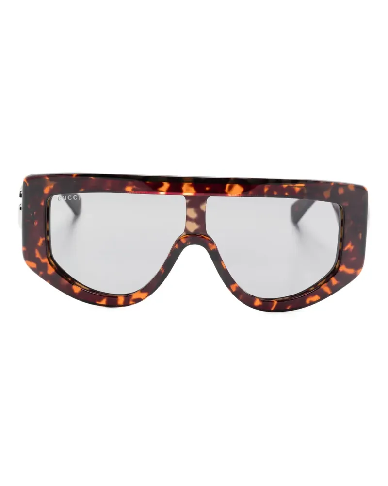 Gucci Sonnenbrille mit ovalem Gestell - Braun Braun
