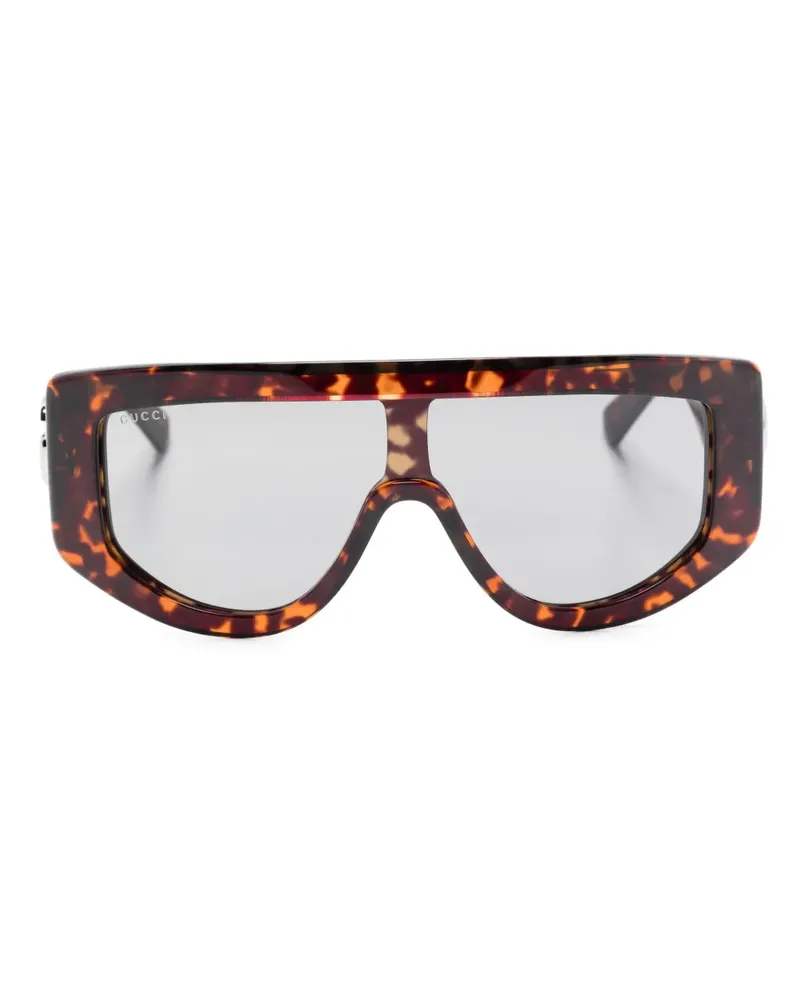 Gucci Sonnenbrille mit ovalem Gestell - Braun Braun