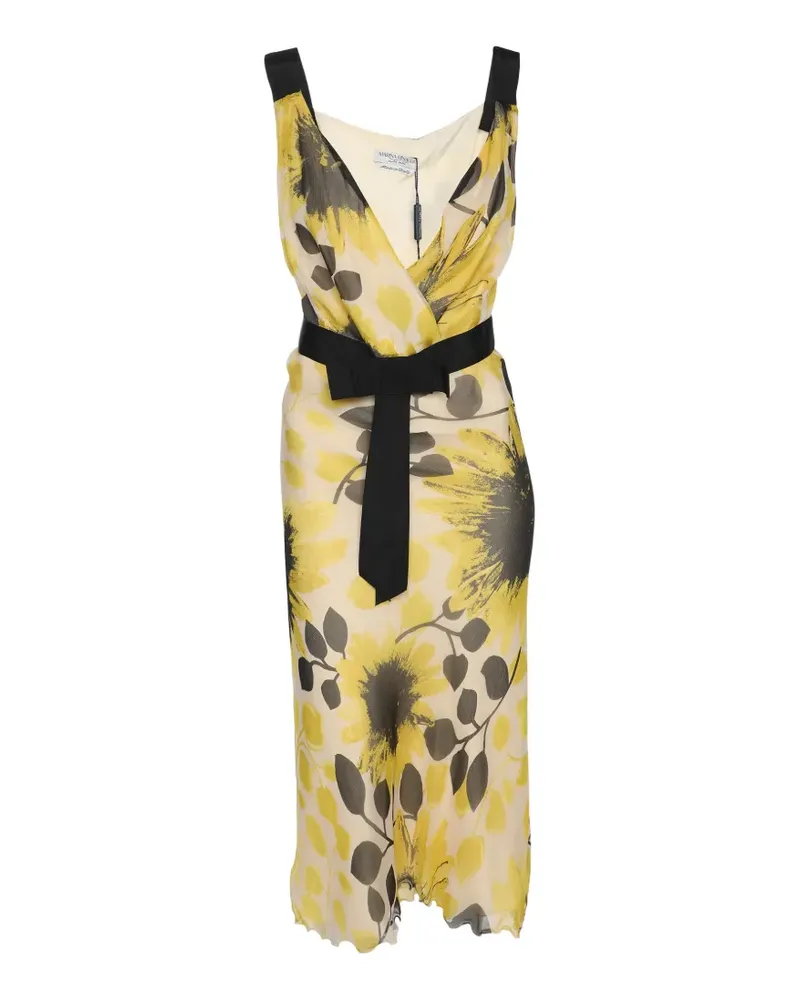 Marina Rinaldi chiffon floral midi dress - Gelb Gelb