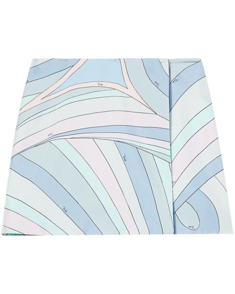 Emilio Pucci Seiden-Minirock mit Iride-Print - Blau Blau