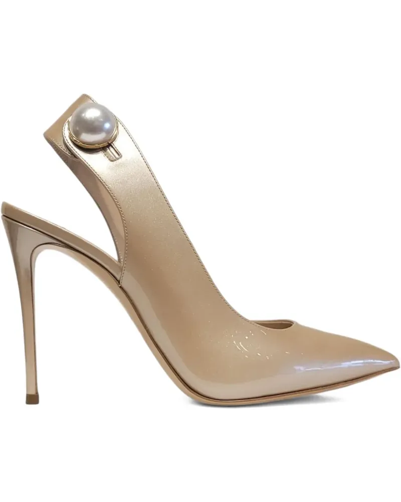 Casadei Verzierte Slingback-Pumps 100mm - Gold Gold