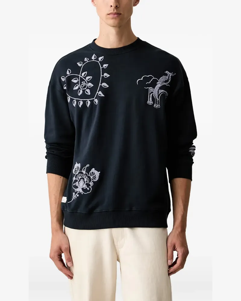 Scotch&Soda x Royal Delft Pullover mit Stickerei - Blau Blau