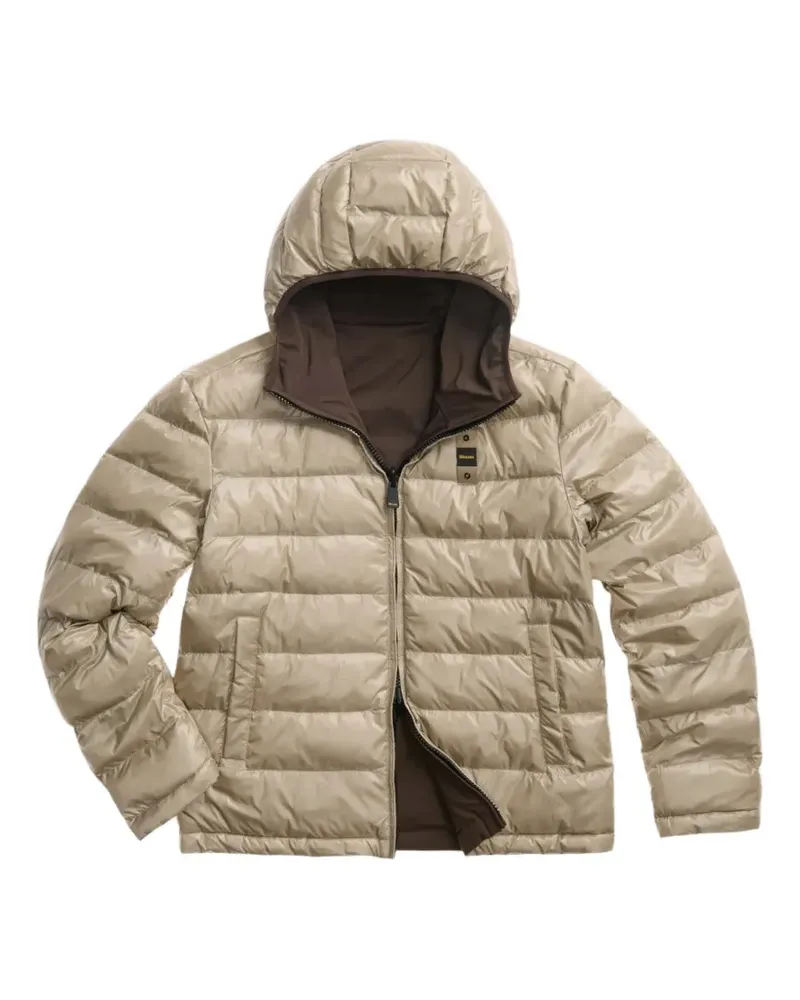 Blauer Wendbare Kapuzenjacke - Braun Braun