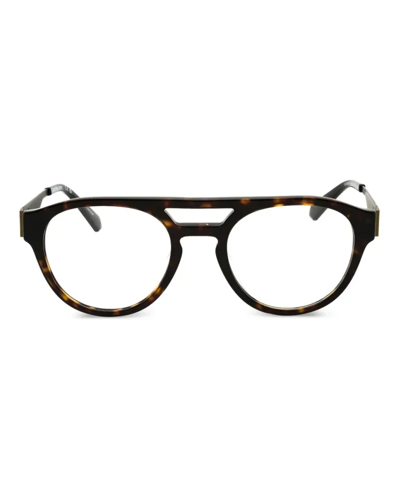 Calvin Klein Runde Brille in Schildpattoptik - Braun Braun