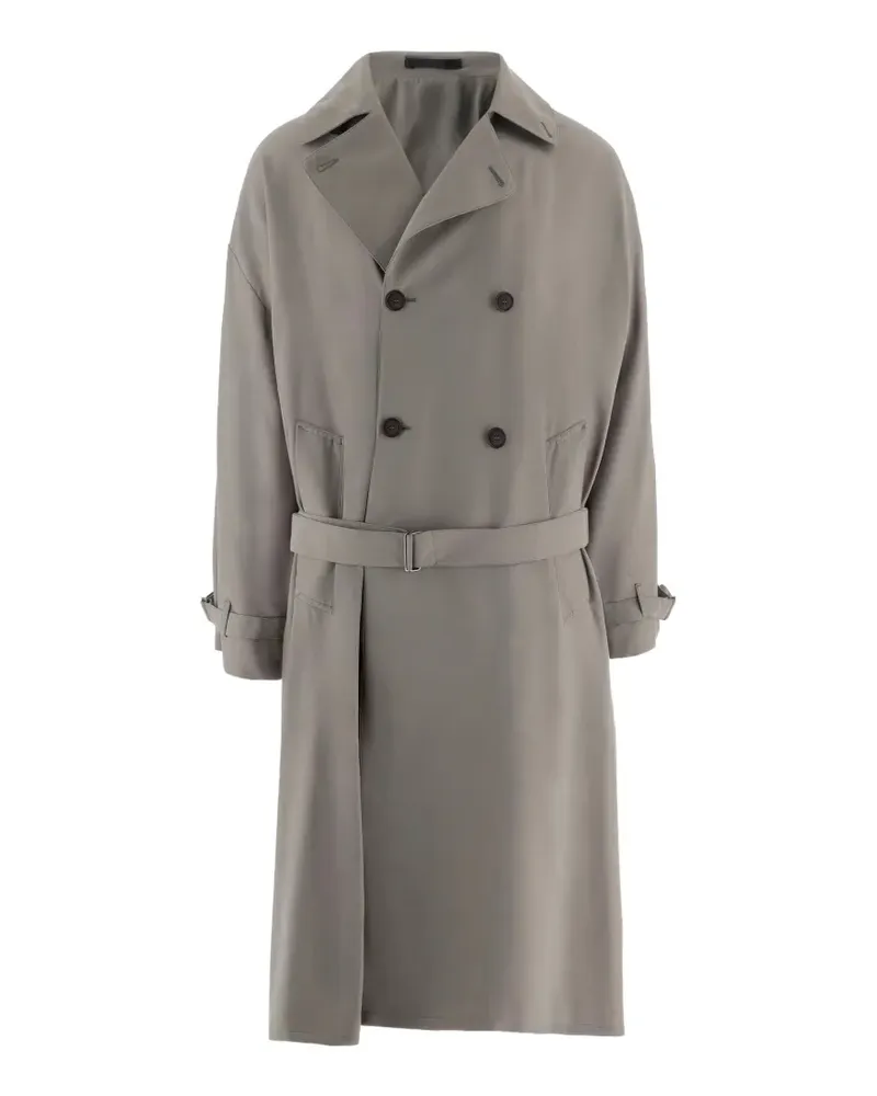 Giorgio Armani double-breasted belted coat - Grau Grau