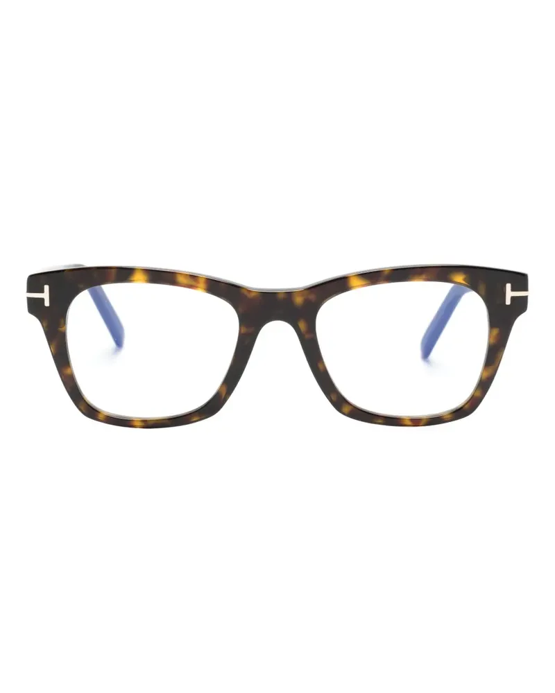 Tom Ford Eckige Brille in Schildpattoptik - Braun Braun
