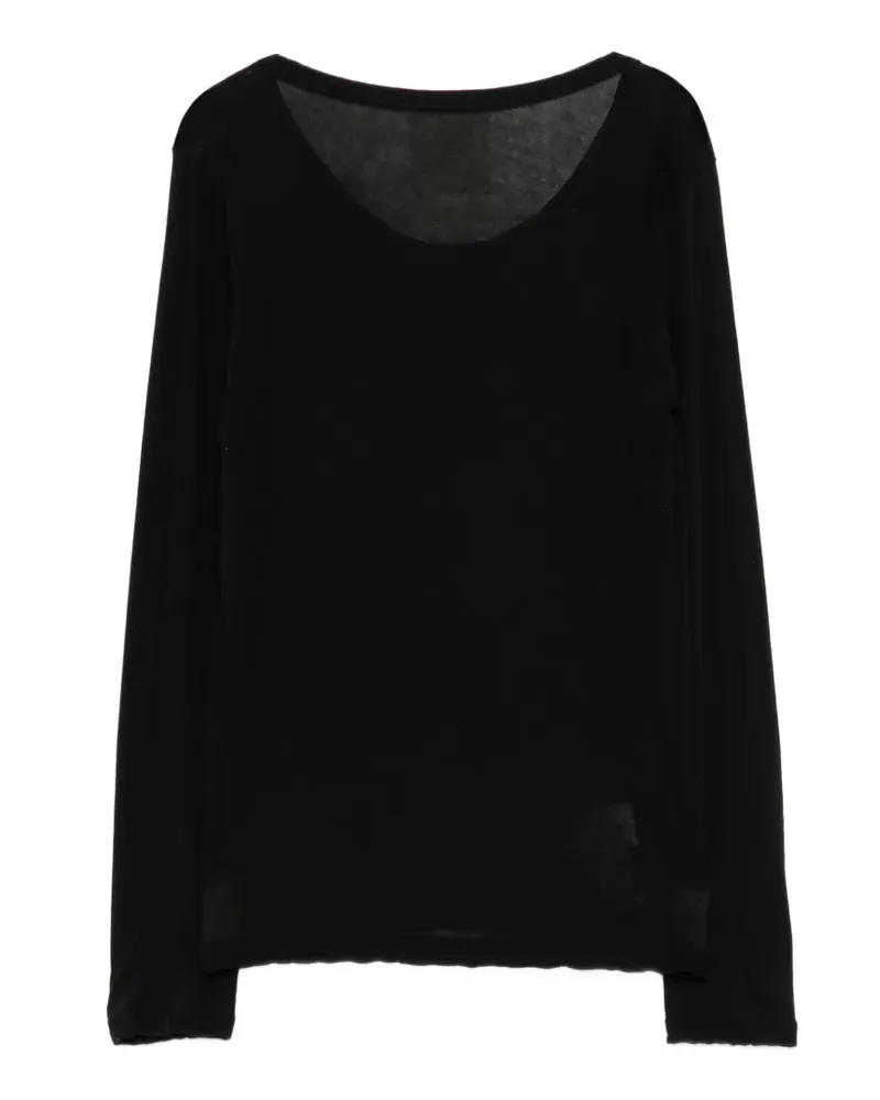 Yohji Yamamoto Langarmshirt aus Baumwolle - Schwarz Schwarz