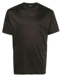 Giorgio Armani T-Shirt mit Logo-Stickerei Braun