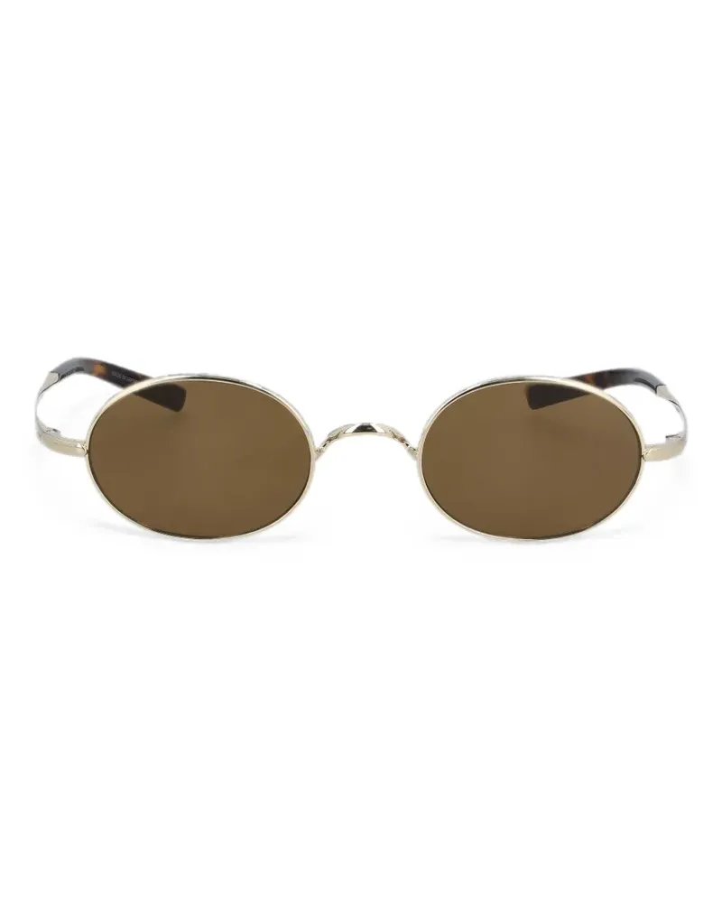 Saint Laurent Sonnenbrille mit ovalem Gestell - Gold Gold