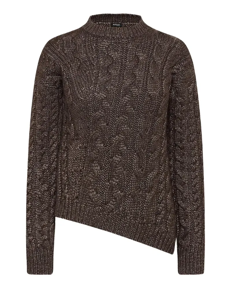 Kiton Asymmetrischer Pullover aus Flechtstrick - Braun Braun