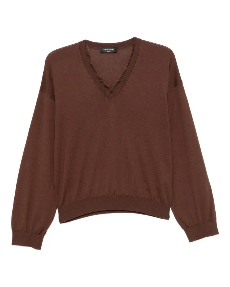 Fabiana Filippi Pullover mit V-Ausschnitt - Braun Braun