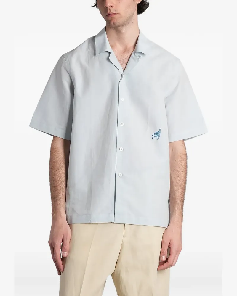 Paul Smith bird-embroidered short-sleeve shirt - Blau Blau