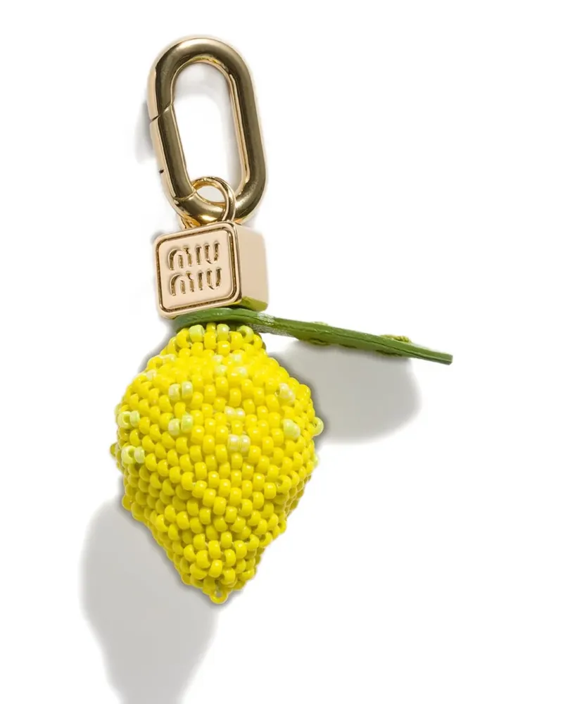 Miu Miu leather, beads, and metal micro trick - Gelb Gelb
