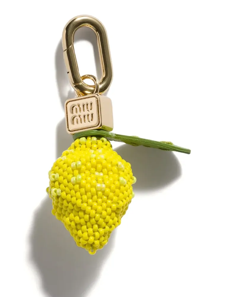 Miu Miu leather, beads, and metal micro trick - Gelb Gelb