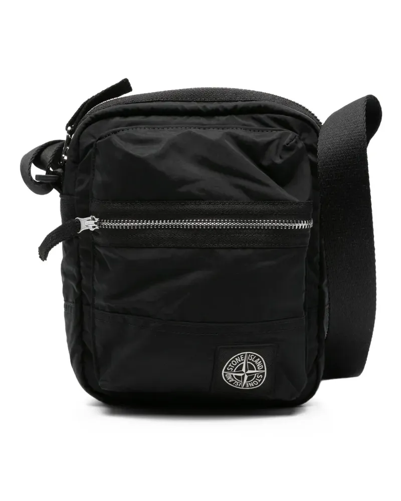 Stone Island Kuriertasche mit Kompass-Patch - Schwarz Schwarz