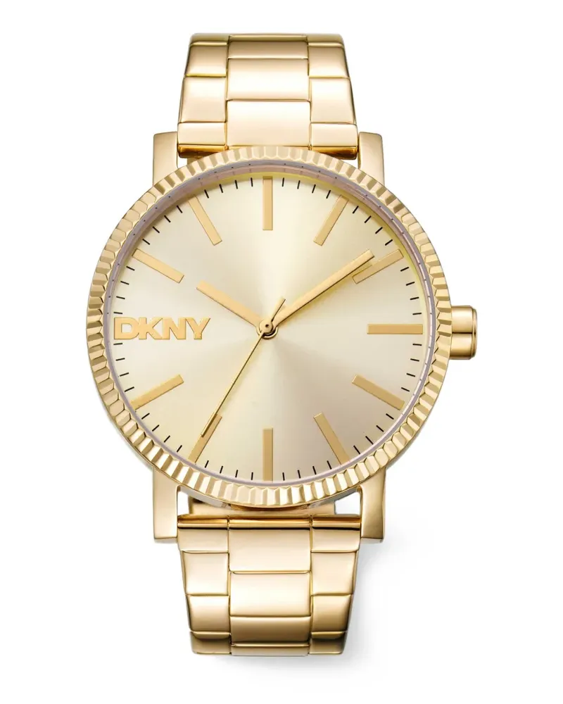 DKNY Classic fluted bezel 40mm watch - Gold Gold