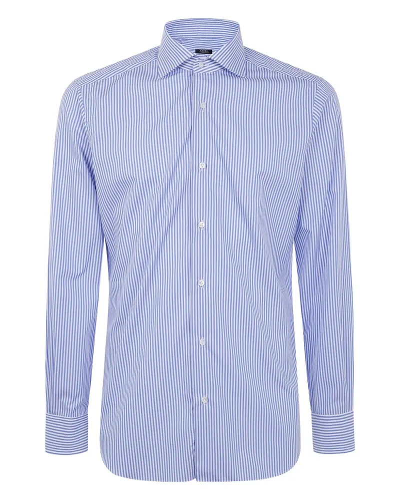 BARBA Gestreiftes Hemd - Blau Blau