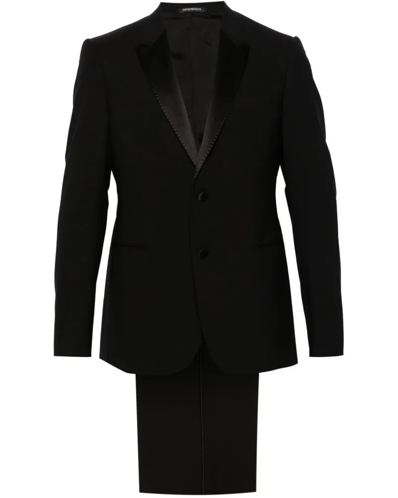Emporio Armani Anzug mit Satinbesatz - Schwarz Schwarz