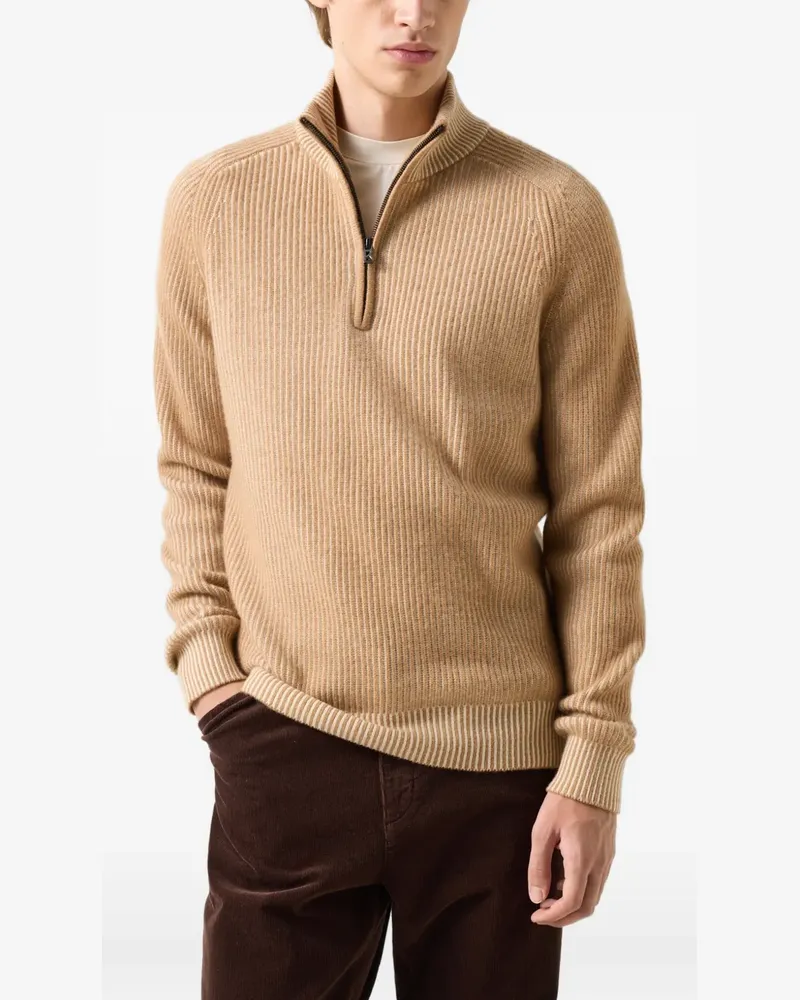 Bogner Gerippter Dwayne Pullover mit kurzem Reißverschluss - Nude Nude