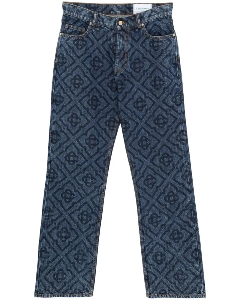 Casablanca Paris Laser Monogram Jeans Blau