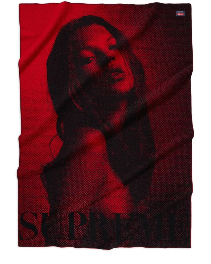 Supreme Being x Faribault Kate Moss Decke (183cm x 127cm) - Rot Rot