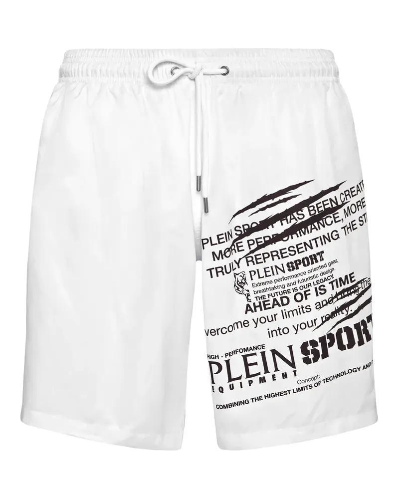 Philipp Plein Badeshorts mit Logo-Print - Weiß Weiß
