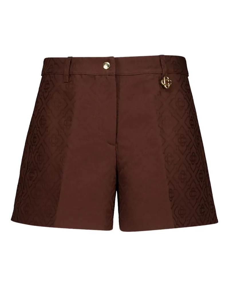 Casablanca Paris monogram-jacquard cotton shorts - Braun Braun