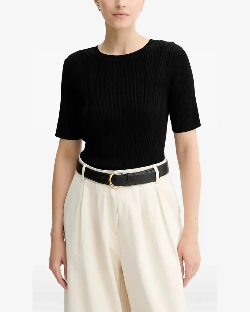 Sessùn short sleeve knitted top - Schwarz Schwarz