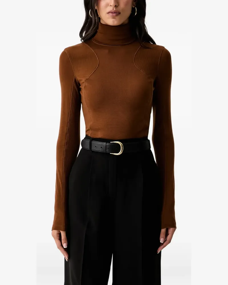 Elisabetta Franchi panelled long-sleeve top - Braun Braun