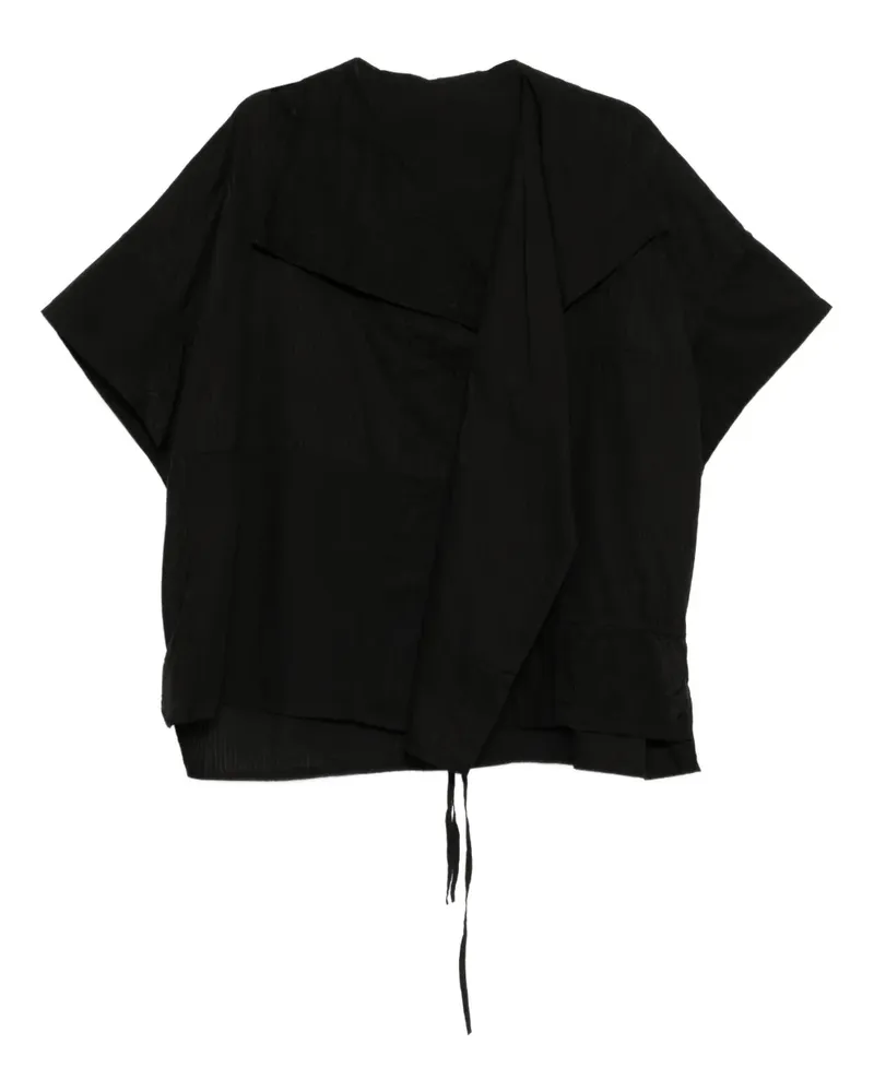 Yohji Yamamoto Hemd mit asymmetrischem Saum - Schwarz Schwarz